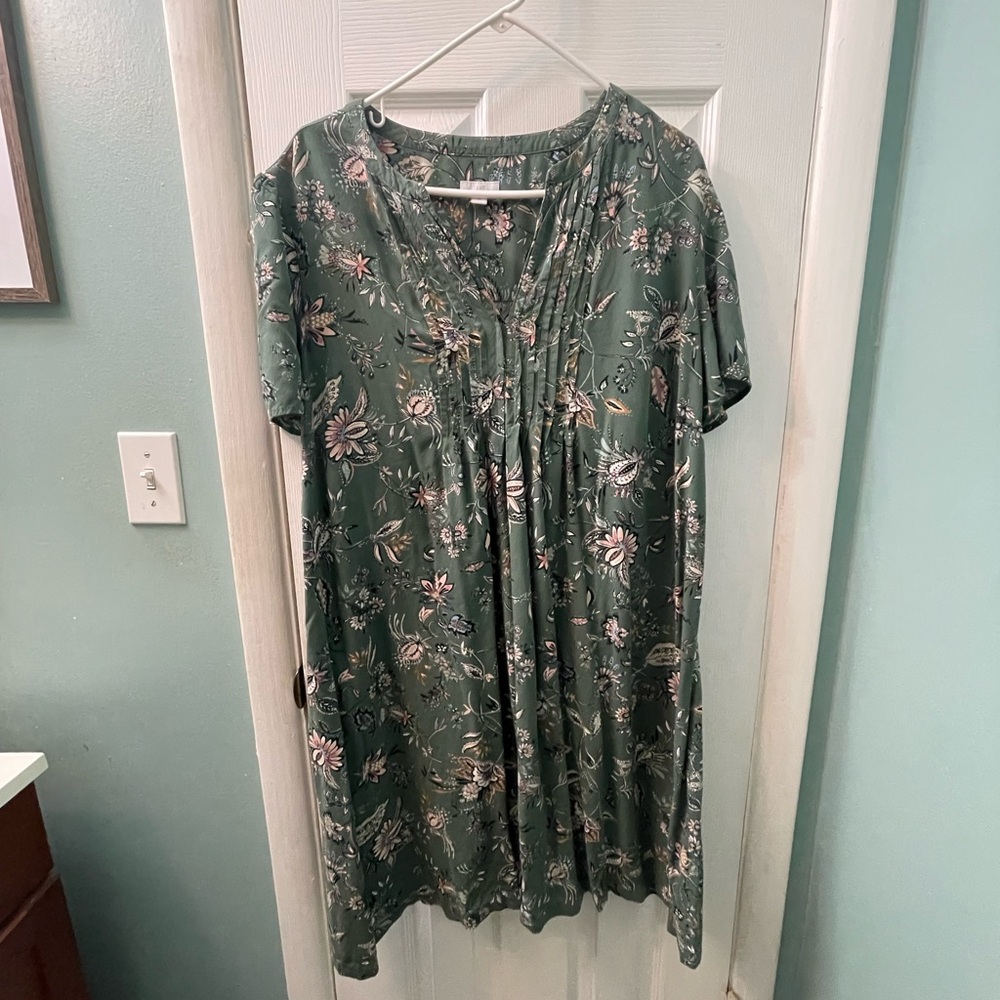 J. Jill Floral Green Women's Dress